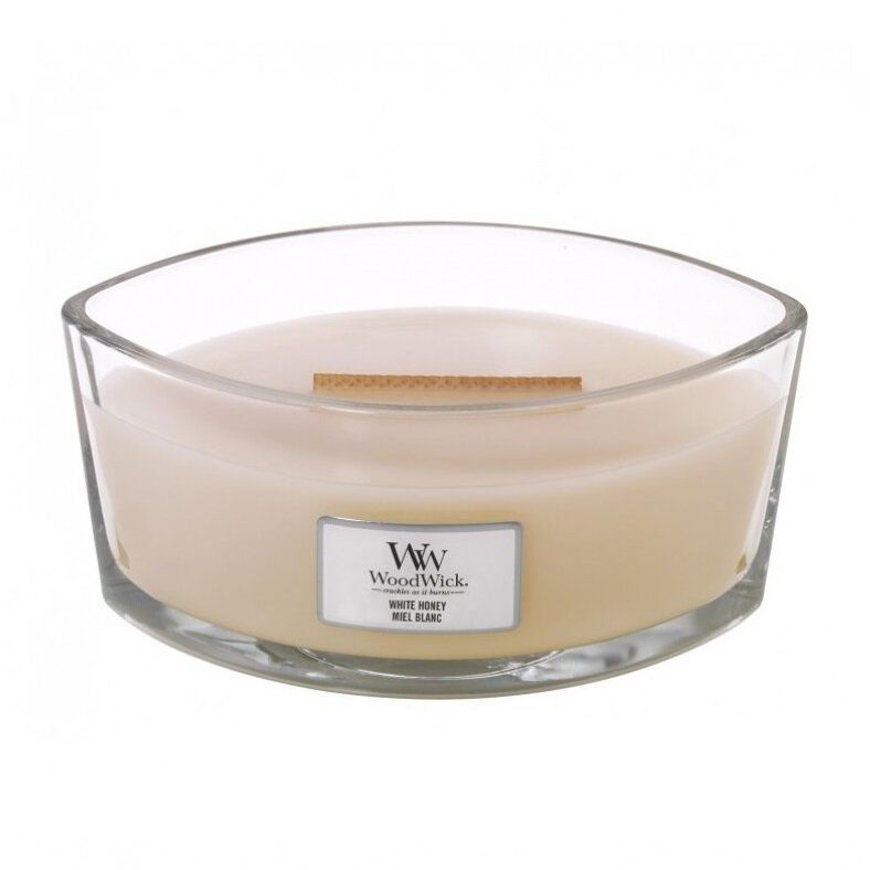 Ароматична свічка з ароматом апельсинового цуката Woodwick Ellipse White Honey 453 г Ароматична свічка з ароматом апельсинового цуката Woodwick Ellipse White Honey 453 г